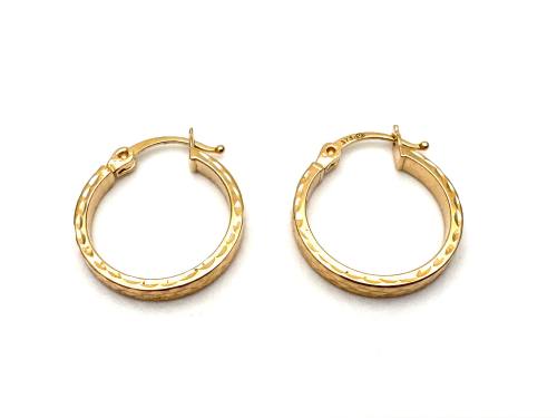 9ct Patterned Hoop Earrings
