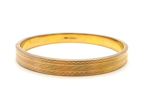 9ct Yellow Gold Slip On Bangle 1925