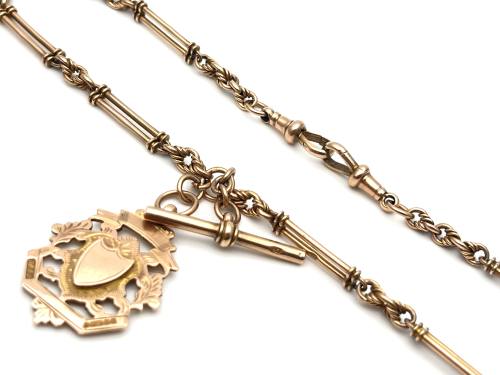 Fob Pendant & Old Fancy Albert Chain