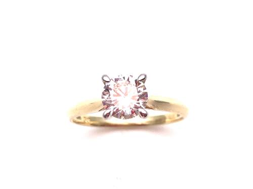 9ct Yellow Gold CZ Solitaire Ring 6.5mm