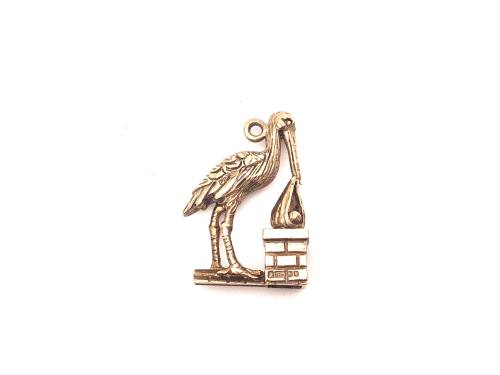 9ct Yellow Gold Stork Charm