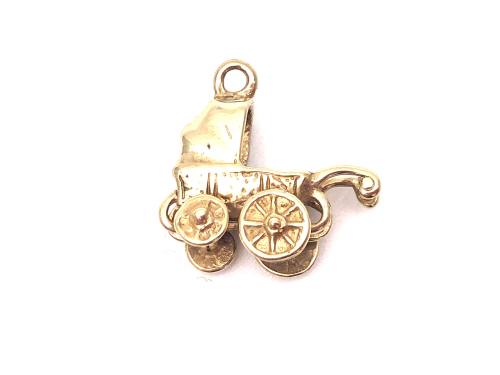 9ct Yellow Gold Pram Charm