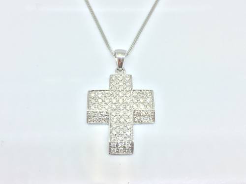 9ct Diamond Cross and Chain