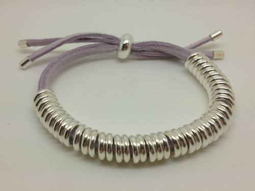 Silver Plated Friendship Bracelet In Lilac