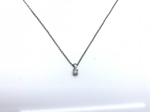 9ct Diamond solitaire pendant & chain 0.10ct