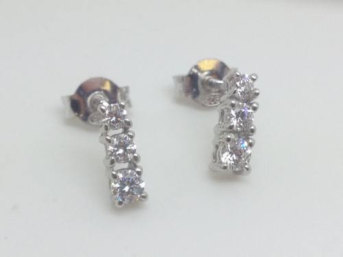 Silver Swarovski Cz Trilogy Earrings (0.50ct)