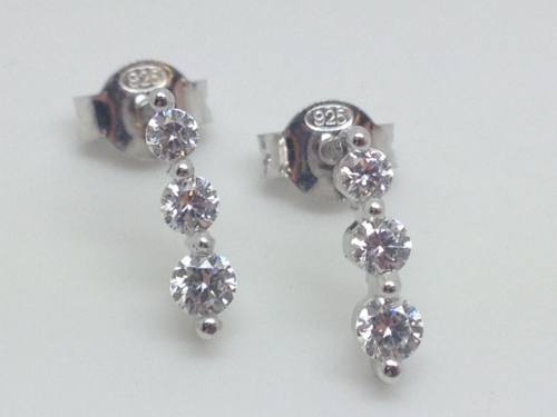 Silver Swarovski Cz Trilogy Earrings (0.50ct)