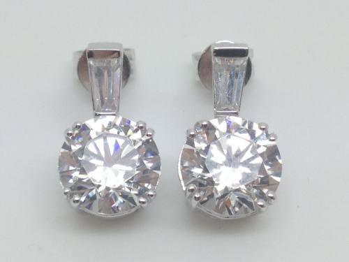 Silver Cz Round Studs