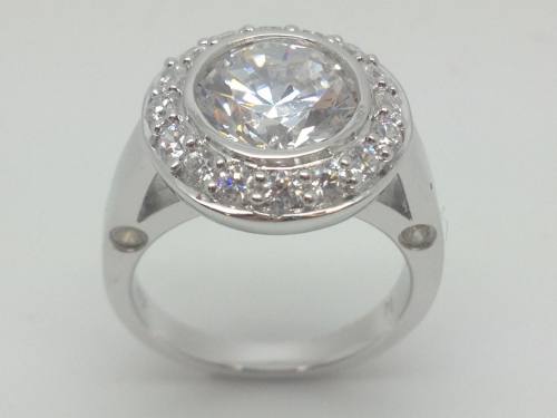 Silver Cz Cluster Ring