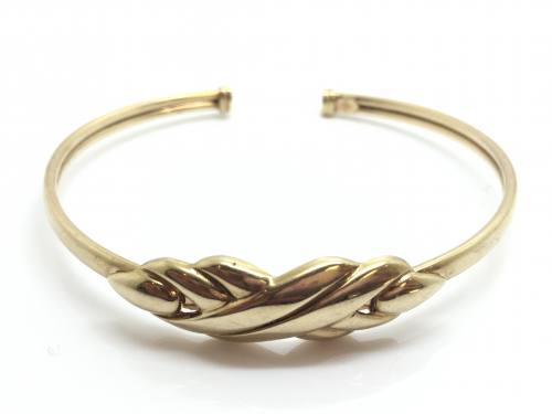 9ct Puzzle Design Torque Bangle