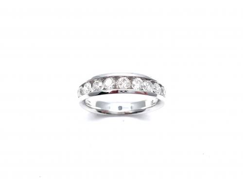 18ct White Gold Diamond Half Eternity Ring 0.75ct