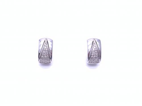 9ct White Gold Diamond Huggie Earrings 0.25ct