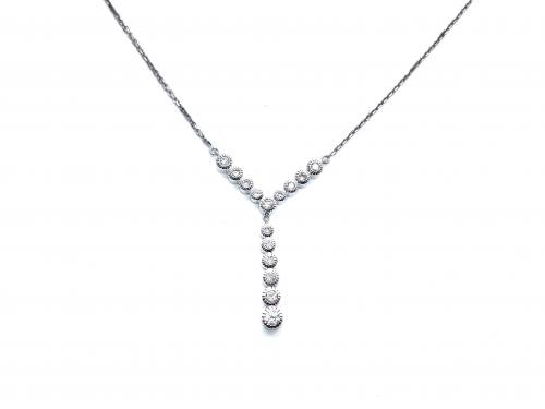 18ct White Gold Diamond Necklet 0.23ct