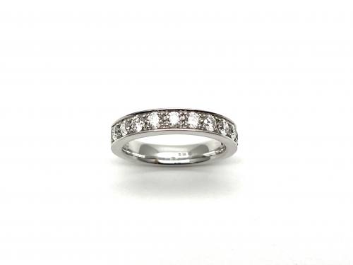 18ct White Gold Diamond Half Eternity Ring 0.74ct