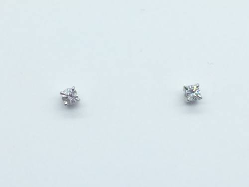 9ct White Gold Diamond Solitaire Earrings 0.20ct