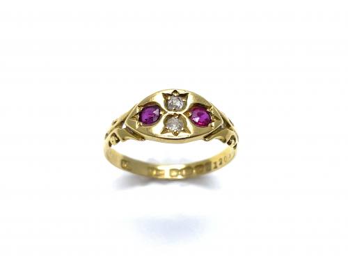 Edwardian 18ct Ruby & Diamond Ring Birmingham 1906