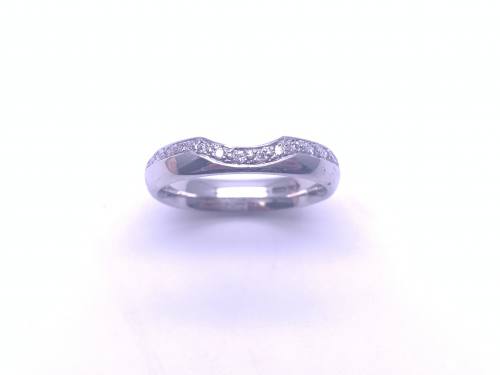 18ct White Gold Diamond Set Wishbone Wedding Ring