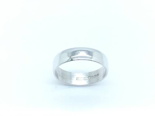 9ct White Gold Plain Wedding Ring 4.5mm