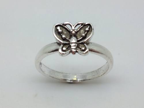 Silver Butterfly Ring Size O