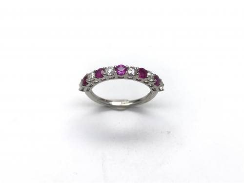 9ct Ruby & Diamond Eternity Ring 0.53ct