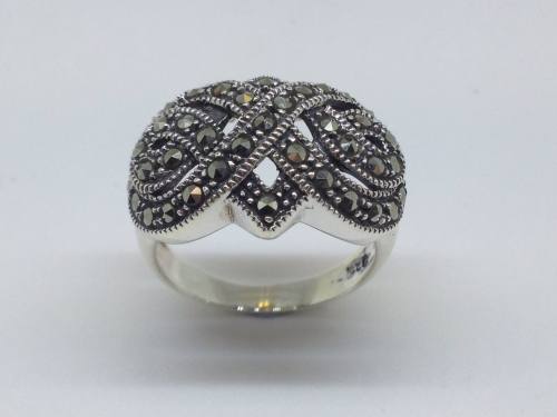 Silver Marcasite Ring Size N