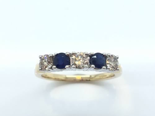 9ct Sapphire and Diamond Ring 0.59ct