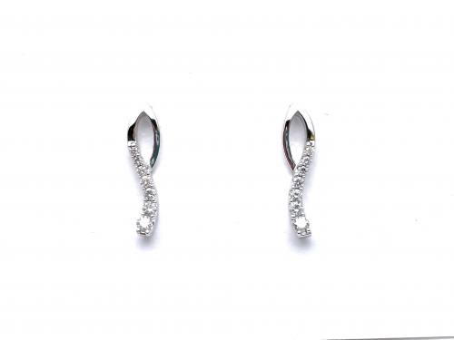 18ct White Gold Diamond Drop Earrings 0.20ct