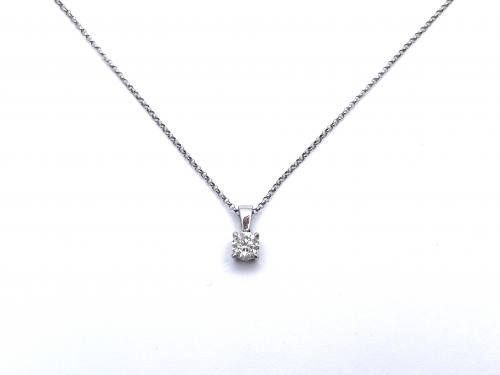 18ct Diamond Solitaire Pendant & chain 0.40ct