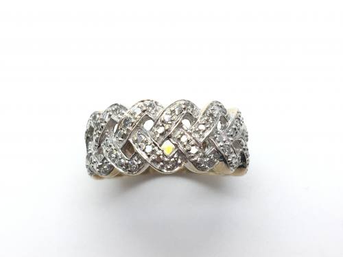 9ct Yellow Gold Diamond Pave Ring