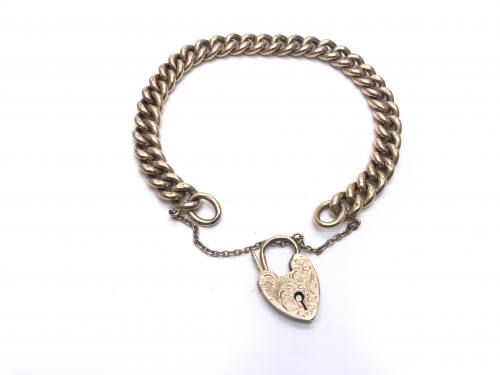 An Old Bracelet with 9ct Rose Gold Padlock