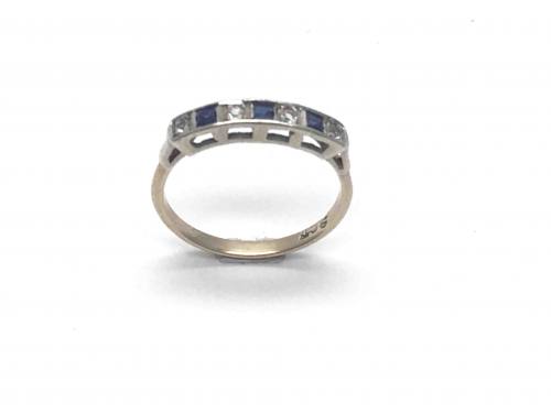 9ct Synthetic Sapphire & Diamond Ring