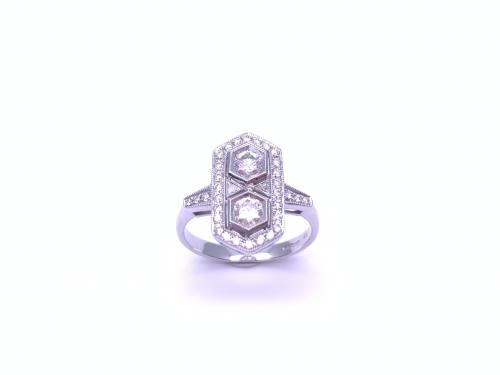 18ct White Gold Art Deco Style Diamond Ring 0.76ct