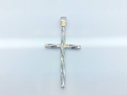 Silver Twisted Cross 40 x 20mm