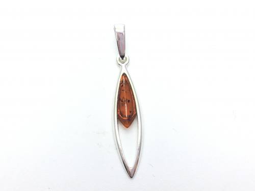 Silver and Amber Pendant