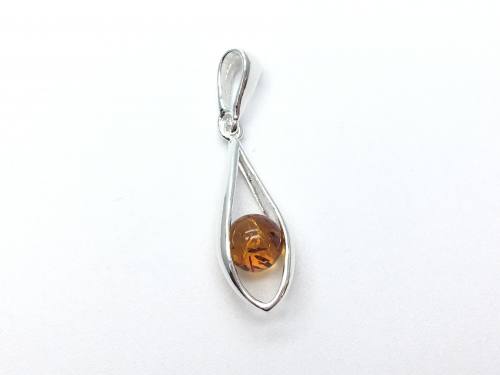 Silver Amber Pendant