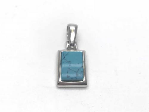 Silver and Created Turquoise Pendant