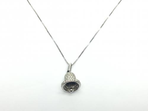 18ct White Gold Diamond Pendant & Chain 0.27ct