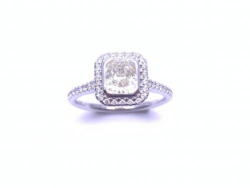 14ct White Gold Diamond Halo Ring 1.25ct