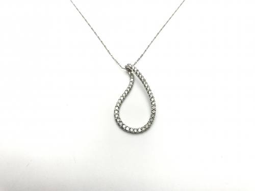 18ct White Gold Diamond Pendant & Chain 0.52ct