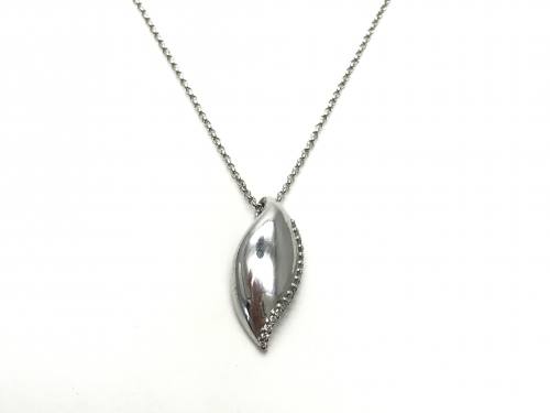 18ct White Gold Diamond Pendant & Chain