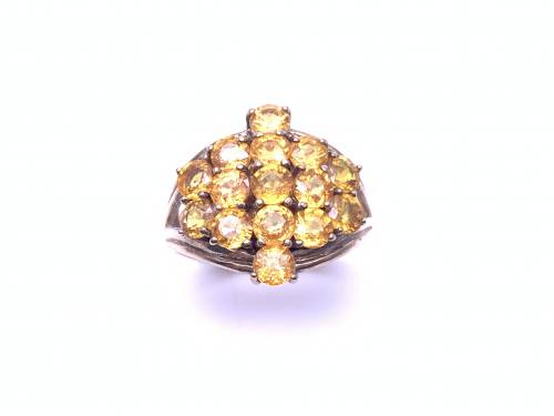 9ct Yellow Gold Citrine Cluster Ring