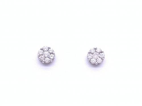 18ct White Gold Diamond Cluster Earrings 1.50ct