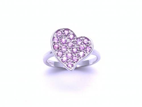 9ct Pink Topaz Heart Ring