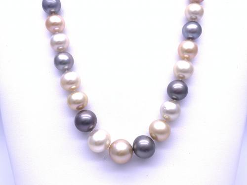 Multi Colour Tahitian Pearls with Diamond fastener