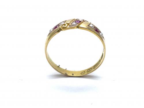 Victorian 15ct Ruby & Seed Pearl Birmingham 1900