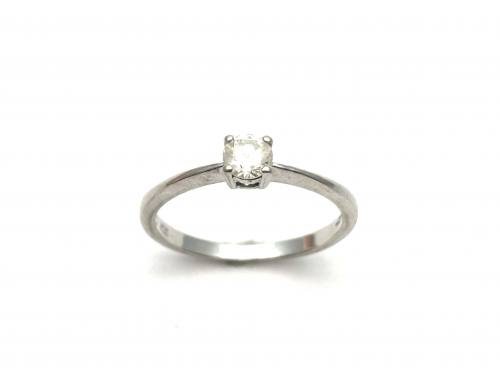 9ct White Gold Diamond Solitaire Ring