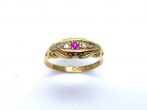 Synthetic Ruby & Diamond Ring 1914