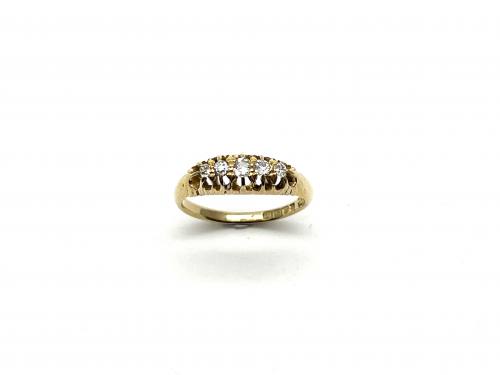 An Old 18ct Yellow Gold Diamond 5 Stone Ring