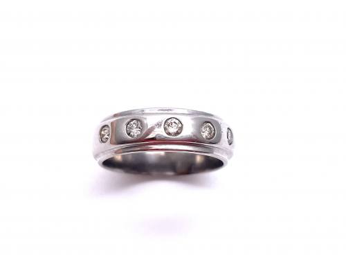 9ct White Gold Diamond Band Ring