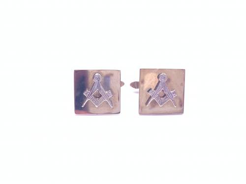 9ct Yellow Gold Square Masonic Cufflinks